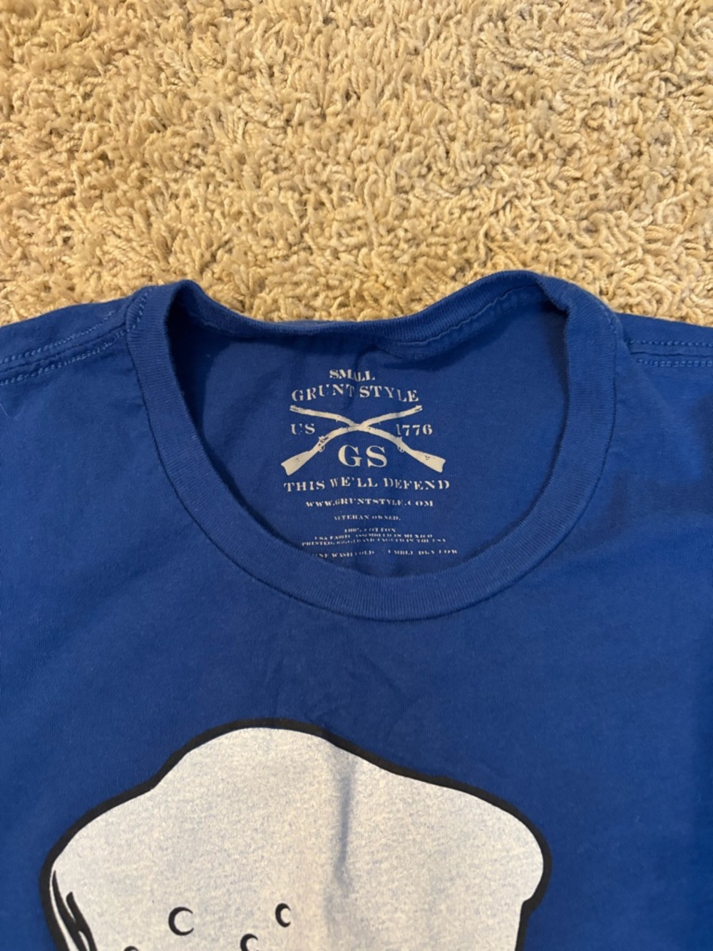 Grunt style size small shirt, blue&yellow in color - Picture 4 of 7